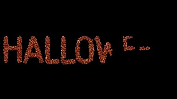 Animierte Halloween Laterne Partikelschrift Wort Halloween — Stockvideo