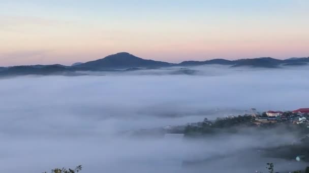 One Morning Clouds Fly Village — Vídeo de Stock