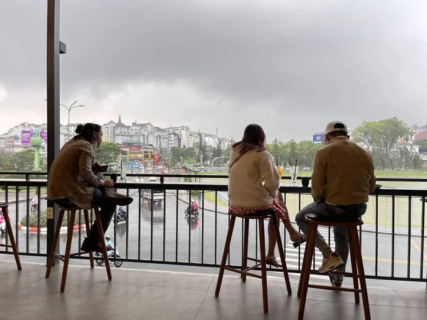 Rainy Afternoon Mountain Town Lat — ストック写真