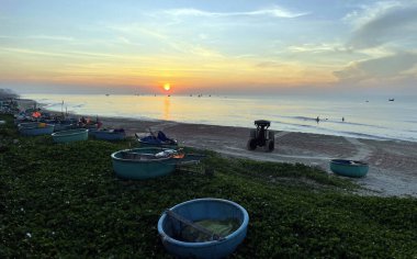 dawn is rising on the sea