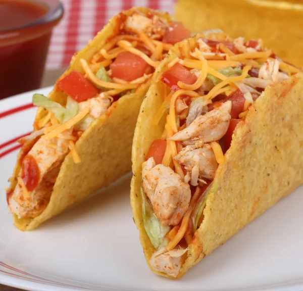 Two Chicken Tacos — Stock Photo, Image