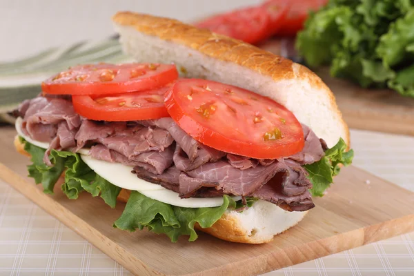 Carne asada en pan francés — Foto de Stock