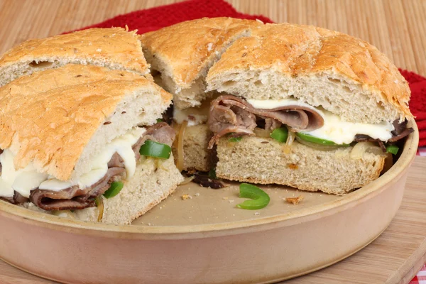 Baked Roast Beef Sandwiches — Stock Photo, Image