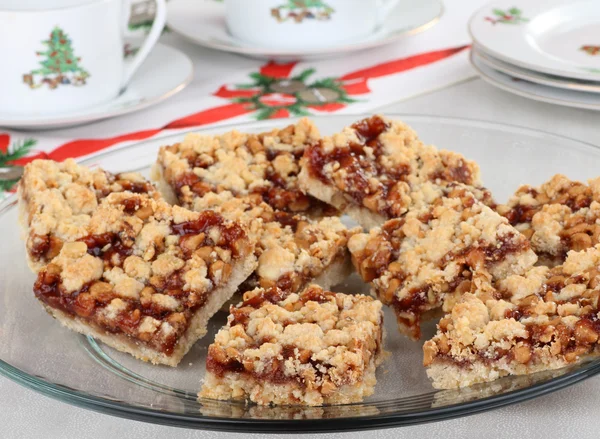 Platter of Strawberry Nut Bars — Stock Photo, Image