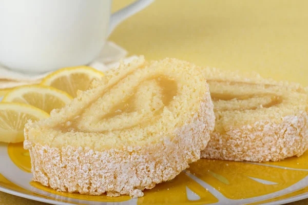 Lemon Cake Roll — Stock Photo, Image