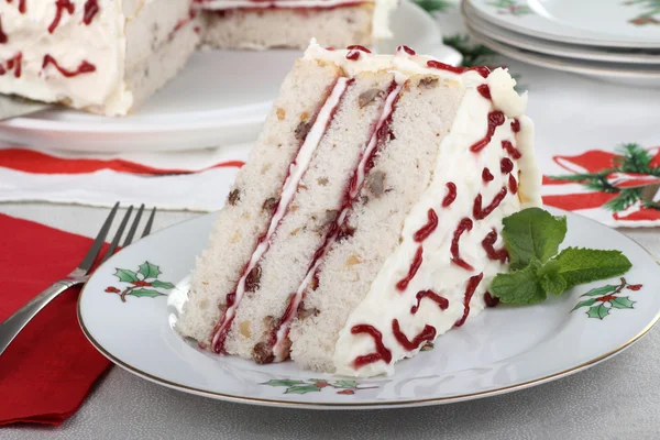 Scheibe weißer Kuchen — Stockfoto