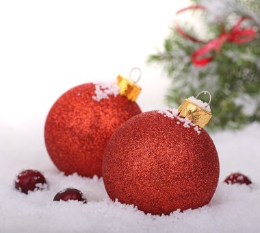 İki kırmızı Noel balosu