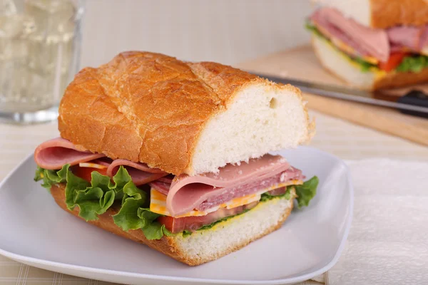 Cold Cut Sandwich Closeup — Stock Photo, Image