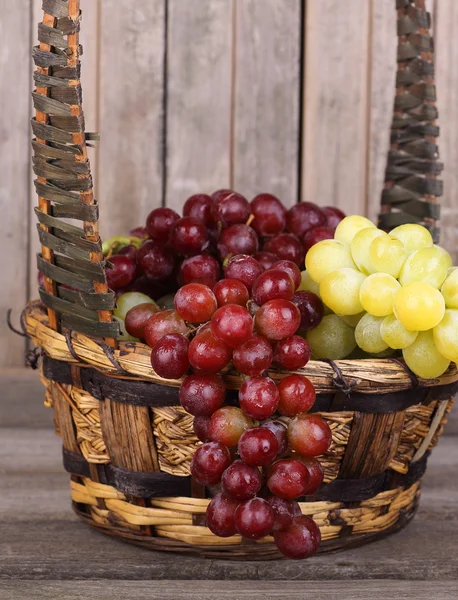 Basket of Red and Green Grapes Closeup