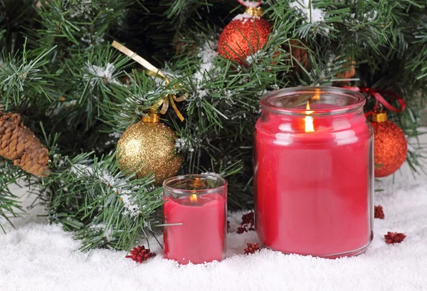 Candele rosse di Natale — Foto Stock