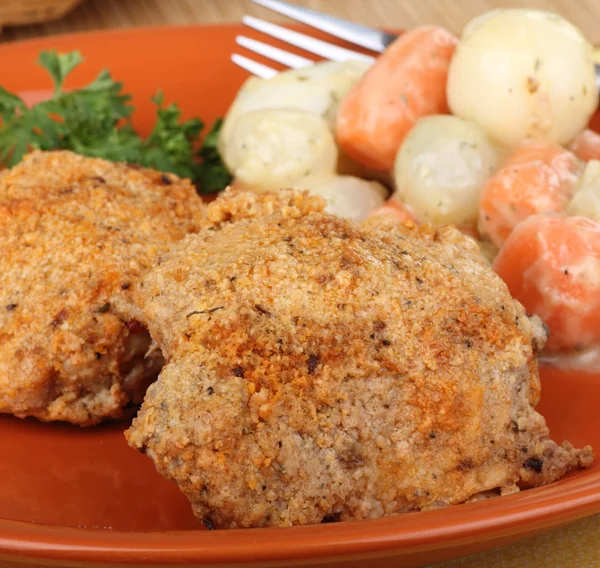 Breaded Chicken Dinner — Stock Photo, Image