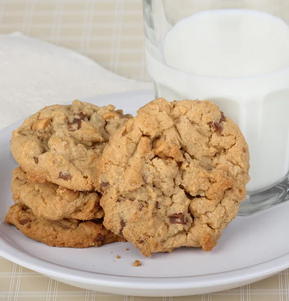 Lapte și cookie-uri — Fotografie, imagine de stoc