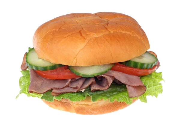 Roast Beef Sandwich Isolated — Stock Photo, Image