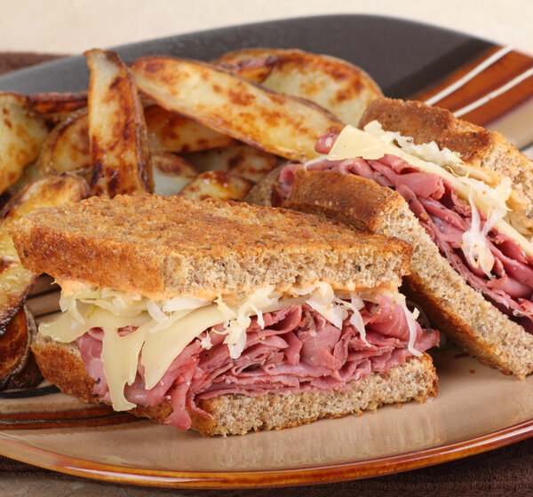 Reuben Sandwich Closeup