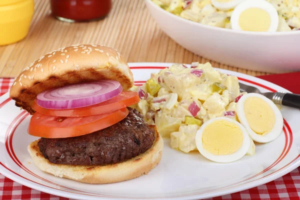 Hamburgare smörgås — Stockfoto