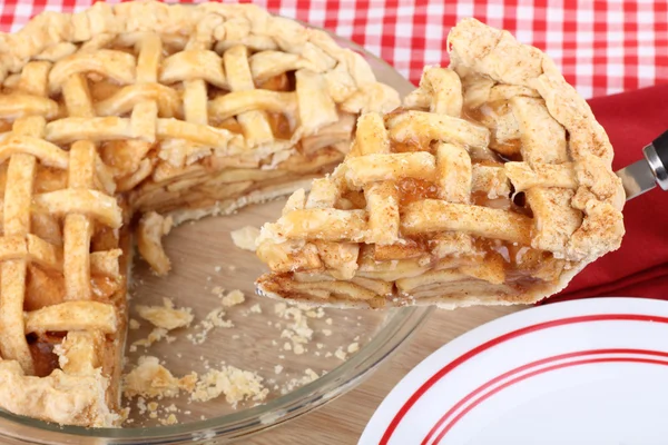 Servicio de tarta de manzana —  Fotos de Stock