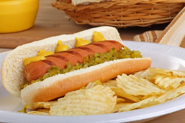 Hot Dog a konty — Stock Fotó