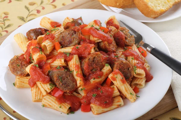 Rigatoni and Sausage — Stock Photo, Image