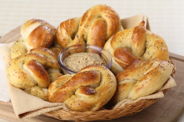 Basket of Pretzels — Stock Photo, Image