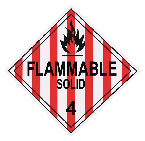 Flammable Solid Warning Placard — Stock Photo, Image