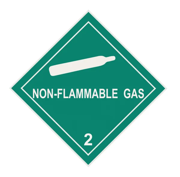 Rótulo de aviso de gás não inflamável — Fotografia de Stock