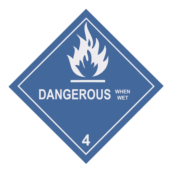 Niebezpieczne gdy mokry etykieta ostrzegawcza — Zdjęcie stockowe