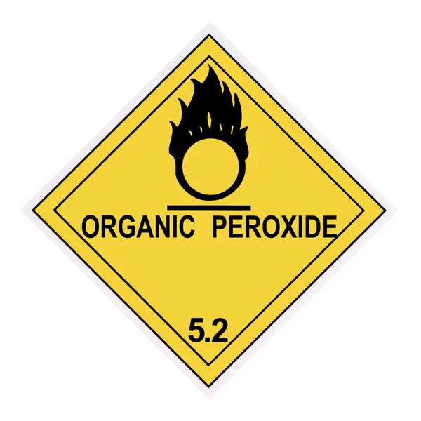 有机过氧化物的警告标签 — 图库照片
