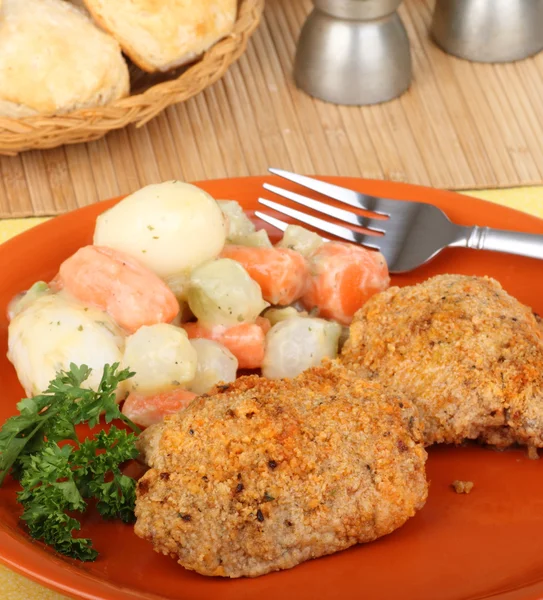 Cena de muslo de pollo —  Fotos de Stock