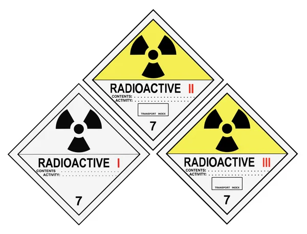 Etiquetas de advertencia radiactiva —  Fotos de Stock