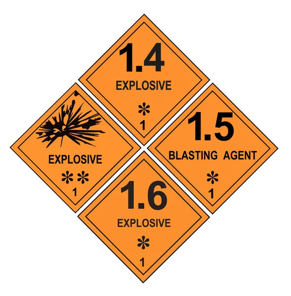 Etiquetas de advertencia de explosivos — Foto de Stock