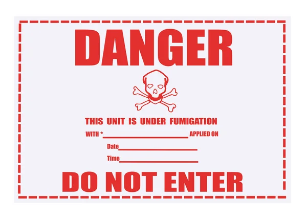 Danger Fumigation Waning label — стоковое фото