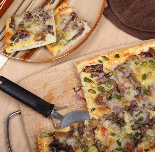 Pizza de filete de queso — Foto de Stock