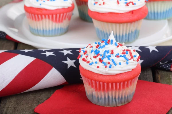 4e van juli cupcake Rechtenvrije Stockafbeeldingen