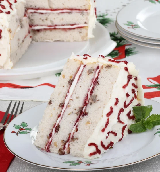 Pedaço de bolo de Natal — Fotografia de Stock