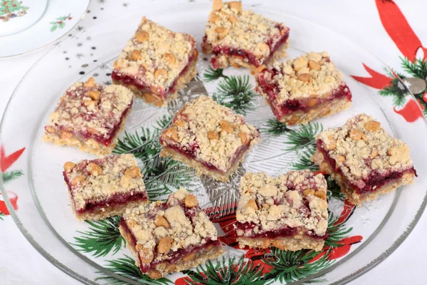 Cranberry Peanut Butter Bars — Stock Photo, Image
