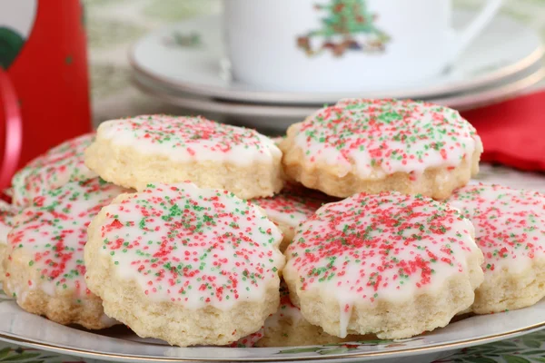 Shortbread Christmas Cookies Close up — стоковое фото