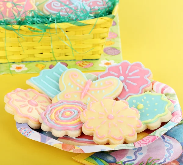 Flor e Borboleta Açúcar Cookies — Fotografia de Stock