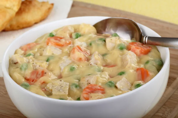 Creamy Chicken Soup Closeup — Stock Photo, Image