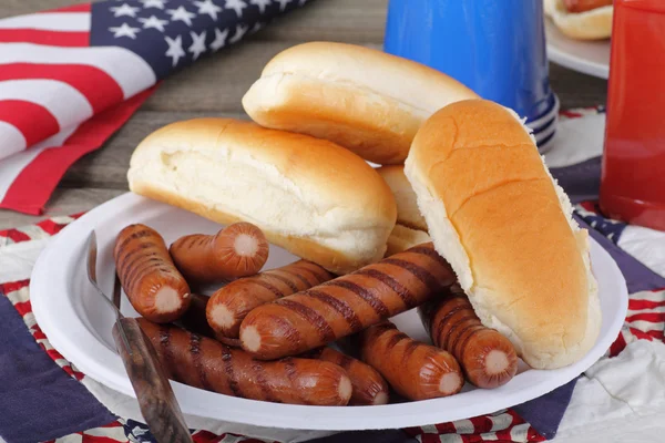 Patriotische Hotdogs — Stockfoto