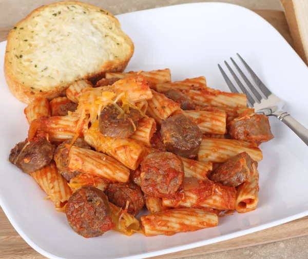 Sausage Pasta — Stock Photo, Image