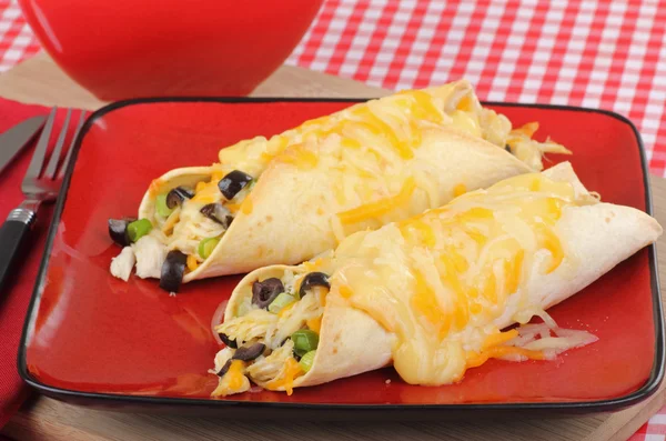 Kyckling enchiladas måltid — Stockfoto