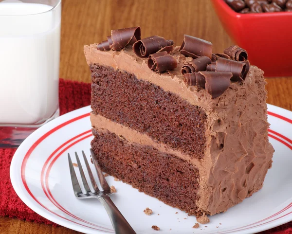 Chocolate Cake and Milk — Stock Photo, Image