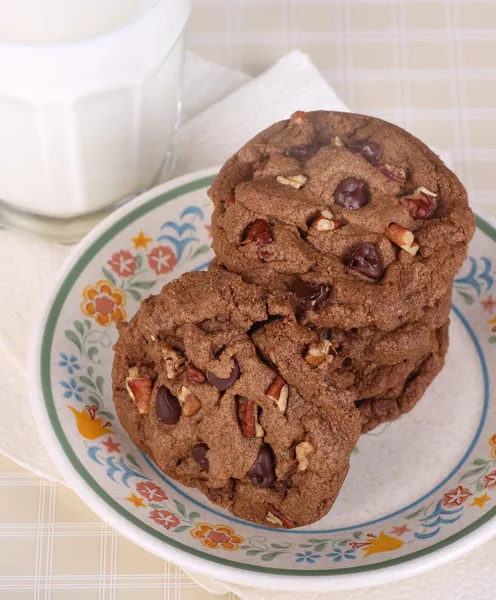 Chocolate Chip Cookies und mild — Stockfoto