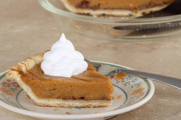 Pumpkin Pie and Whipped Cream — Stock Photo, Image