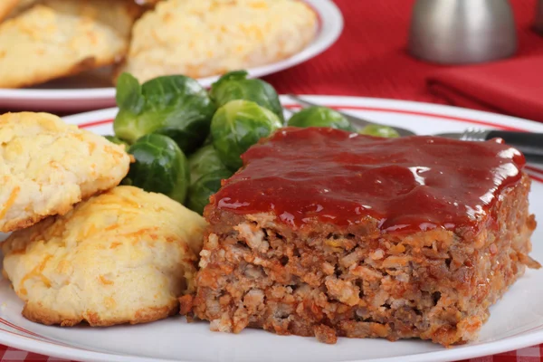 Meatloaf Dinner Closeup — Stock Photo, Image