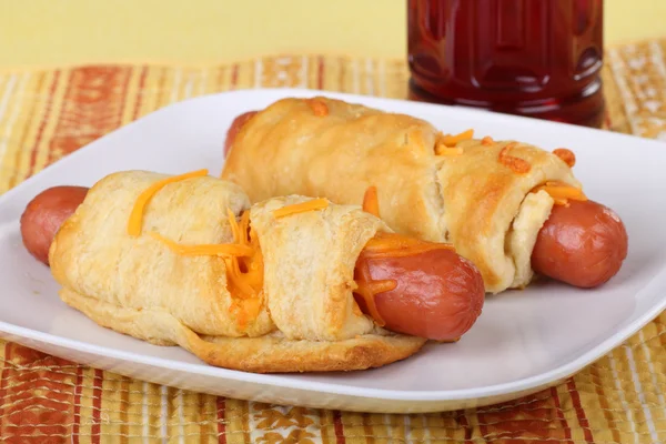 Hot dog roll-up — Stock Fotó