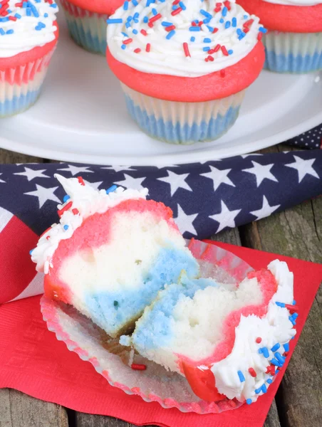 Amerikansk helgdag cupcake — Stockfoto