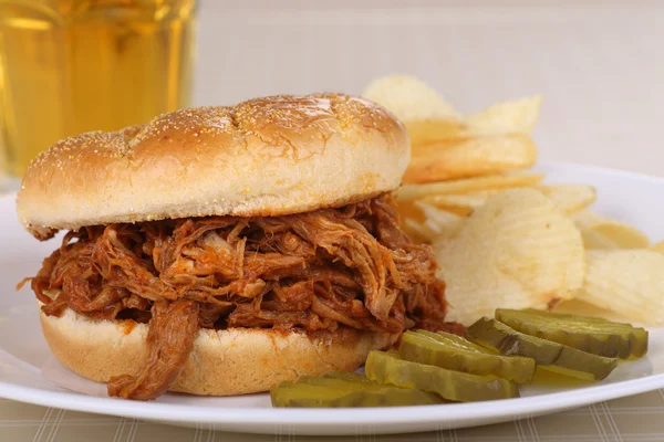 Pulled Pork BBQ Sandwich — Stock Photo, Image