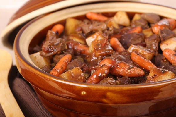 Pot of Beef Stew Closeup — Stock Photo, Image