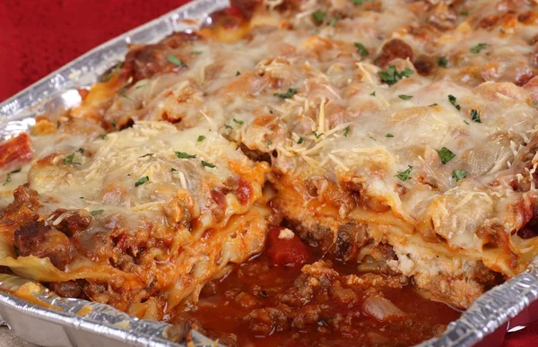 Baked Lasagna Closeup — Stock Photo, Image